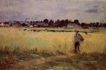 Berthe Morisot Painting - In the Wheat Fields at Gennevilliers Berthe Morisot